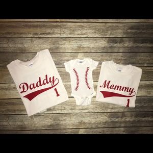 Custom made Mommy, Daddy and Baby Baseball bundle